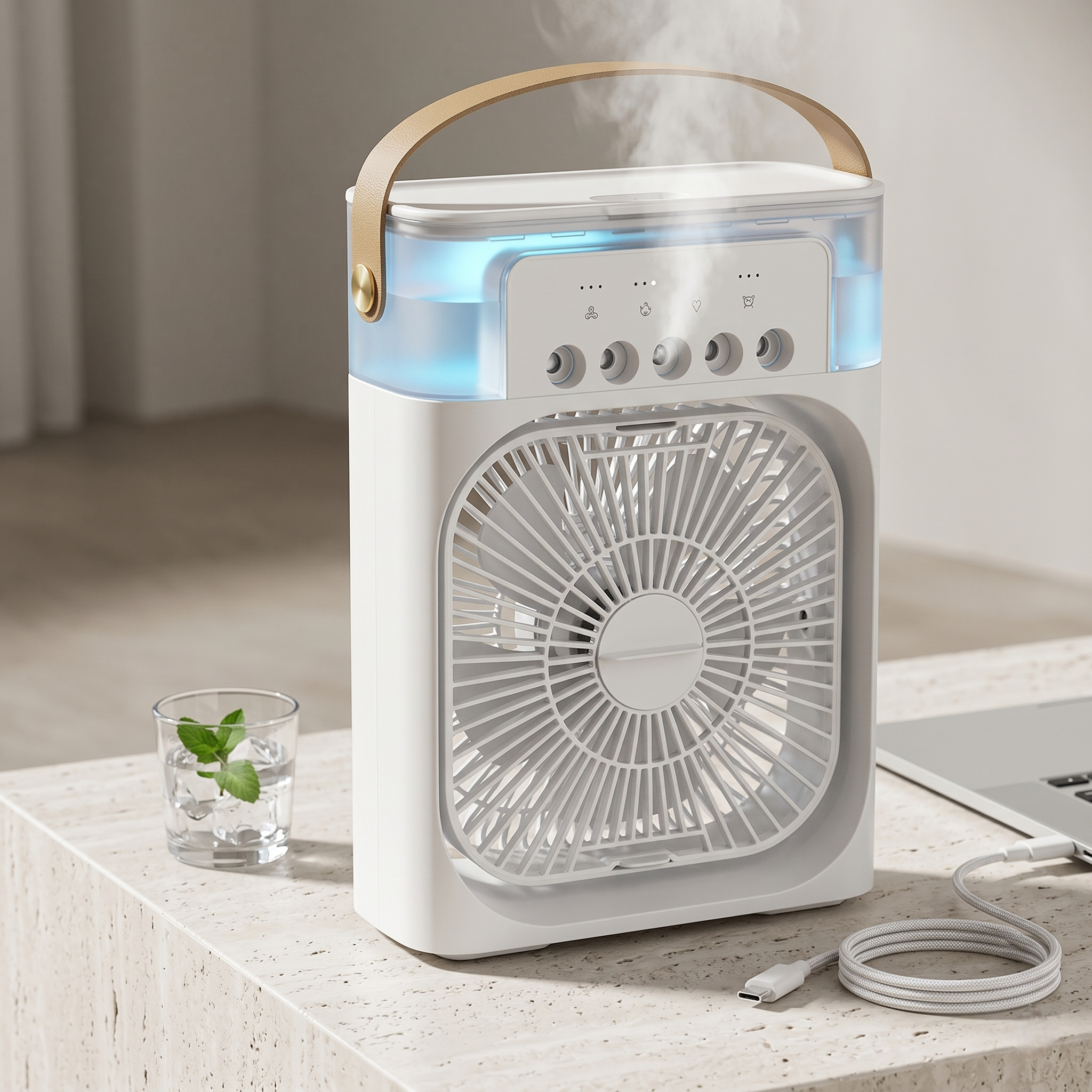 Frosty 3w1 — Przenośny Wentylator Nawilżający z Aromaterapią